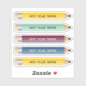naam Potlood Sticker Custom-Cut Vinyl (Vel)