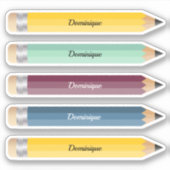  naam Potlood Sticker Custom-Cut Vinyl (Voorkant)