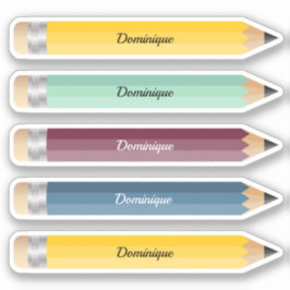  naam Potlood Sticker Custom-Cut Vinyl