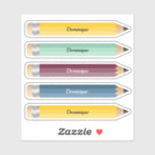  naam Potlood Sticker Custom-Cut Vinyl (Vel)