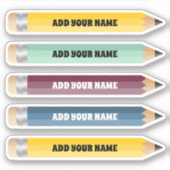  naam Potlood Sticker Custom-Cut Vinyl (Voorkant)