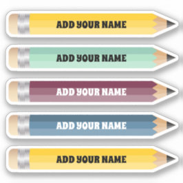  naam Potlood Sticker Custom-Cut Vinyl