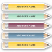  naam Potlood Sticker Custom-Cut Vinyl (Voorkant)