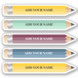  naam Potlood Sticker Custom-Cut Vinyl