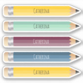  naam Potlood Sticker Custom-Cut Vinyl (Voorkant)