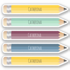  naam Potlood Sticker Custom-Cut Vinyl