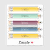  naam Potlood Sticker Custom-Cut Vinyl (Vel)