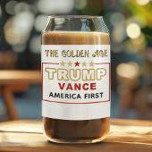 Naam, President Trump 2025 De Gouden Eeuw 16oz. Blikvorm Glas