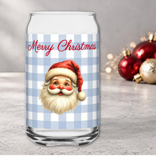Naam, Prettig Kerstfeest Charmante Kerstman Blikvorm Glas