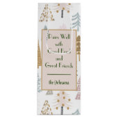 Naam prijsopgave | grillig winterboompatroon wijn cadeautas (Voorkant)