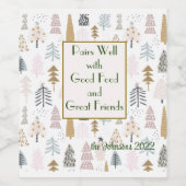 Naam prijsopgave | Rustieke winterbomen (6) Wijn Etiket (Enkel label)