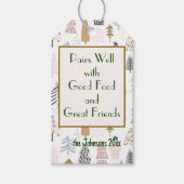 Naam prijsopgave | Winter Feestdagen wijnfles Cadeaulabel (Voorkant)