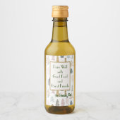 Naam prijsopgave | Winter rustieke kerstbomen (10) Wijn Etiket (Voorkant)