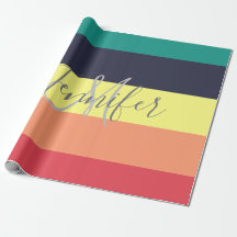 Naam primaire regenboogkleurblok Stripe Monogram