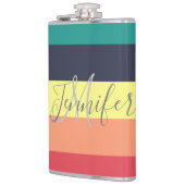 Naam primaire regenboogkleurblok Stripe Monogram Heupfles (Links)