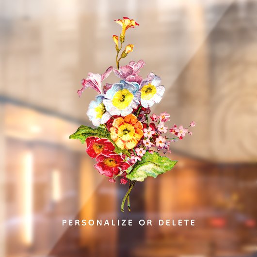  naam Primrose  Floral  Raamsticker (Vel 2)