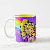 Naam prinses meisjes regenboog paarse mok (Links)