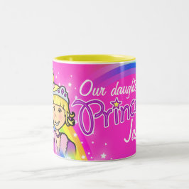 Naam prinses meisjes regenboog roze mok