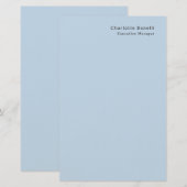 Naam Professioneel Modern Minimalistisch Blauw  Briefpapier (Voorkant / Achterkant)