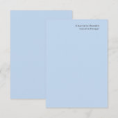 Naam Professioneel Modern Minimalistisch Blauw Informatiekaartje (Voorkant / Achterkant)