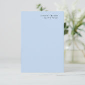 Naam Professioneel Modern Minimalistisch Blauw Informatiekaartje (Staand voorkant)