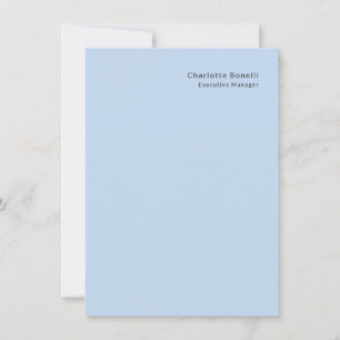 Naam Professioneel Modern Minimalistisch Blauw  Notitiekaartje