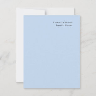 Naam Professioneel Modern Minimalistisch Blauw  Notitiekaartje
