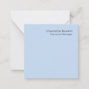 Naam Professioneel Modern Minimalistisch Blauw Notitiekaartje