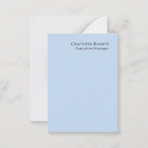 Naam Professioneel Modern Minimalistisch Blauw Notitiekaartje