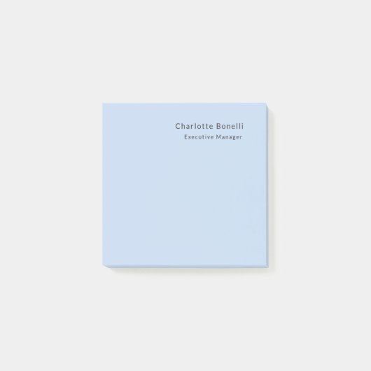 Naam Professioneel Modern Minimalistisch Blauw Post-it® Notes (Voorkant)