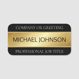 Naam professionele werknemer en titel gouden naamplaatje