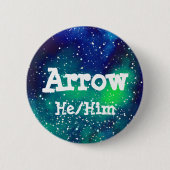 Naam ___ + Pronouns Galaxy Ronde Button 5,7 Cm (Voorkant)