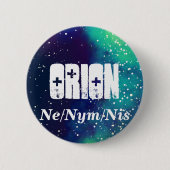 Naam ___ + Pronouns  Galaxy Ronde Button 5,7 Cm (Voorkant)