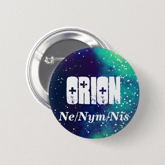 Naam ___ + Pronouns  Galaxy Ronde Button 5,7 Cm (Voorkant /achterkant)