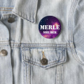 Naam ___ + Pronouns  Galaxy Ronde Button 5,7 Cm (In situ)