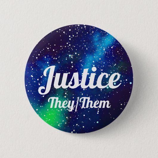 Naam ___ + Pronouns  Galaxy Ronde Button 5,7 Cm (Voorkant)