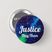 Naam ___ + Pronouns  Galaxy Ronde Button 5,7 Cm (Voorkant /achterkant)