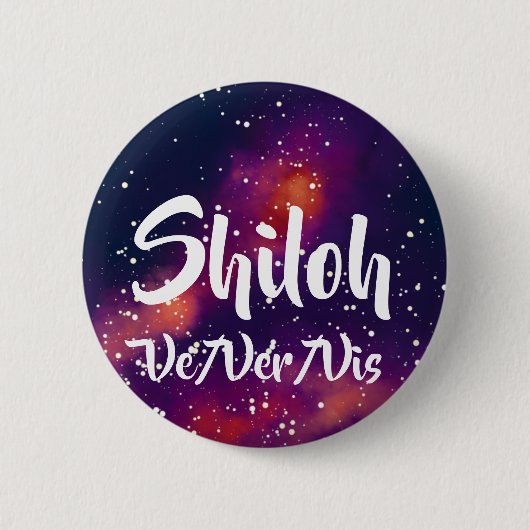 Naam ___ + Pronouns  Galaxy Ronde Button 5,7 Cm (Voorkant)