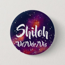 Naam ___ + Pronouns  Galaxy Ronde Button 5,7 Cm