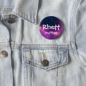 Naam ___ + Pronouns  Galaxy Ronde Button 5,7 Cm (In situ)