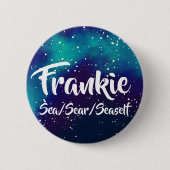 Naam ___ + Pronouns Galaxy Ronde Button 5,7 Cm (Voorkant)