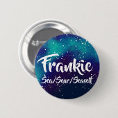 Naam ___ + Pronouns  Galaxy Ronde Button 5,7 Cm (Voorkant /achterkant)