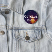 Naam ___ + Pronouns  Galaxy Ronde Button 5,7 Cm (In situ)