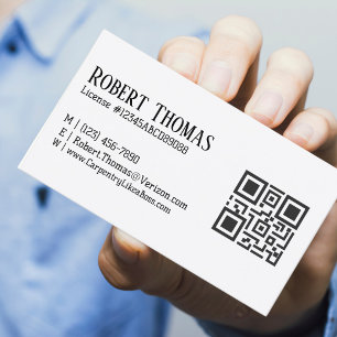 Naam QR Code Licentie # Professionele Moderne Zwar Visitekaartje