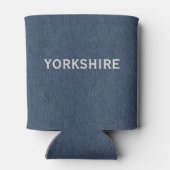 Naam, Quilled Yorkshire White Rose, Blue Denim Blikjeskoeler (Achterkant)