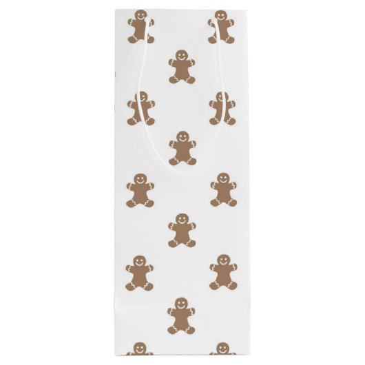 Naam & Quote op Schattige Gingerbread Man Wijn Cadeautas (Achterkant)