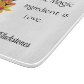 Naam, Quote, Papier Gewatteerde Bloemen Glas Snijplank (Hoek)