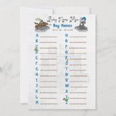 Naam Race Baby shower Game Kaarten (Achterkant)