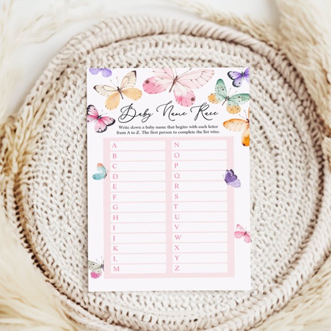 Naam Race Baby shower Spelkaart (Creator heeft geüpload)