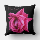  naam Rachel  bloemenroze roos Kussen (Achterkant)